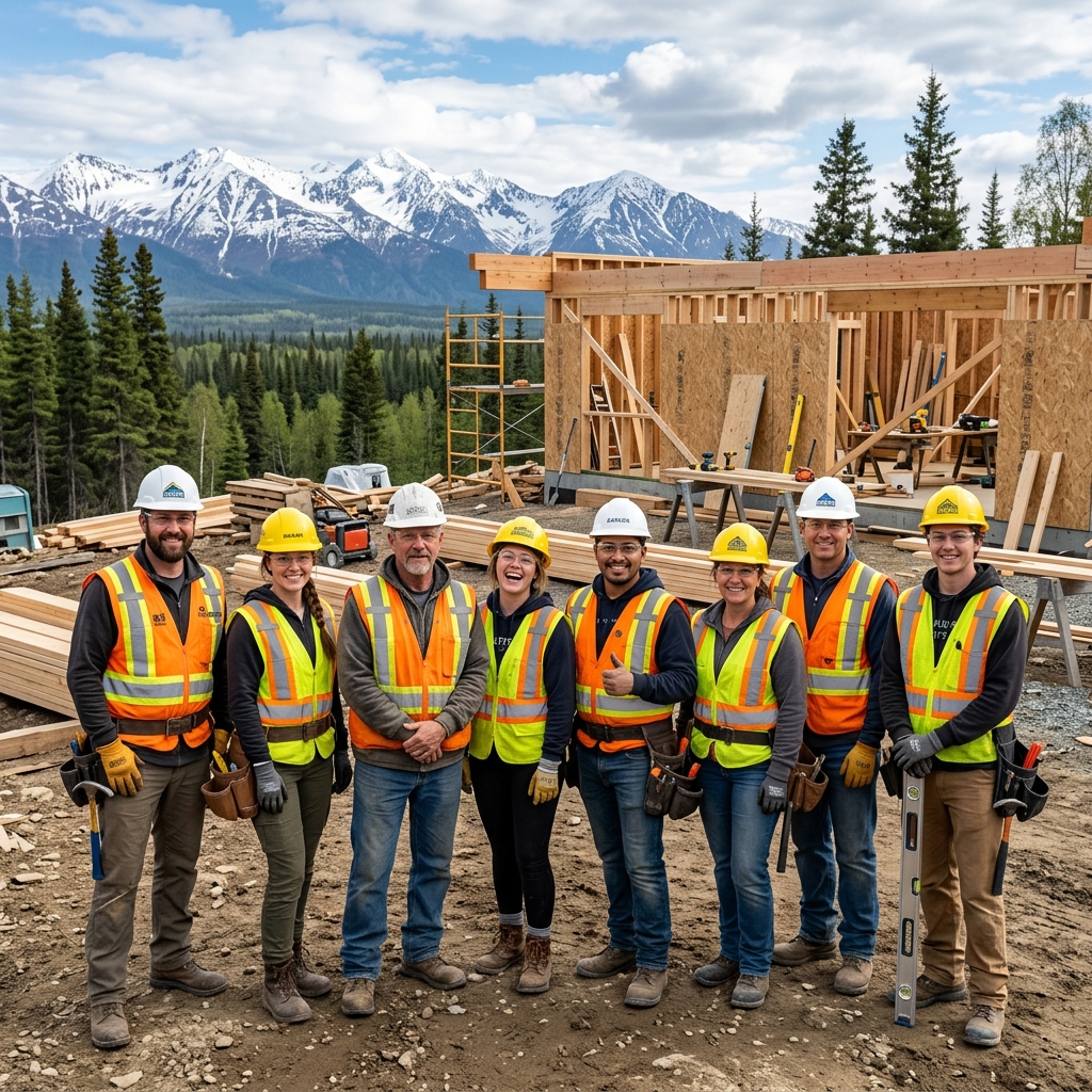 Big State Contracting construction crew team photo on site